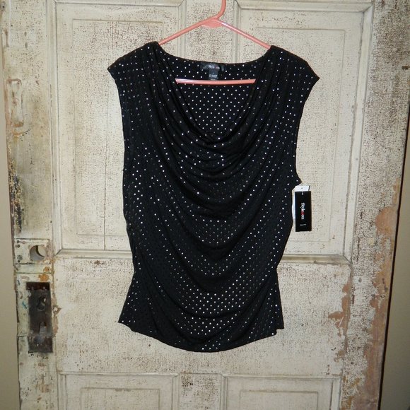 Style & Co Studded Draped Front Ruched Sides Top Size (Q-36) - Picture 1 of 4